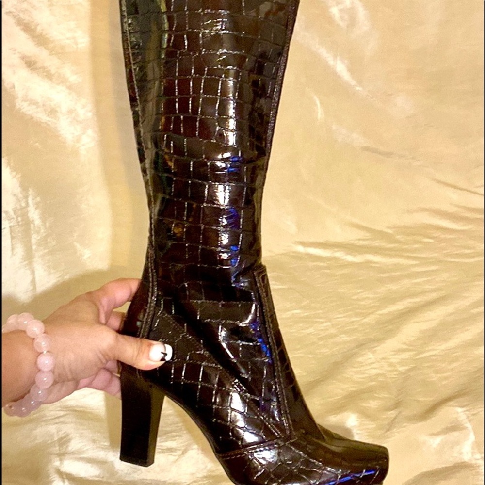 Franco Sarto high calf boots burgundy